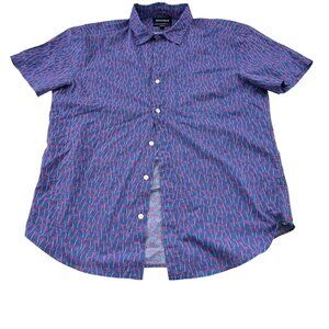 Bonobos‎ Mens Standard Fit Palm Tree Print Short Sleeve Shirt M Cotton